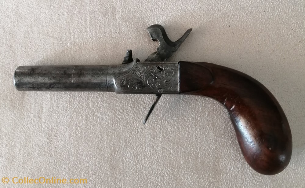 militaria armes feux anciennes pistolet de voyage milieu 19