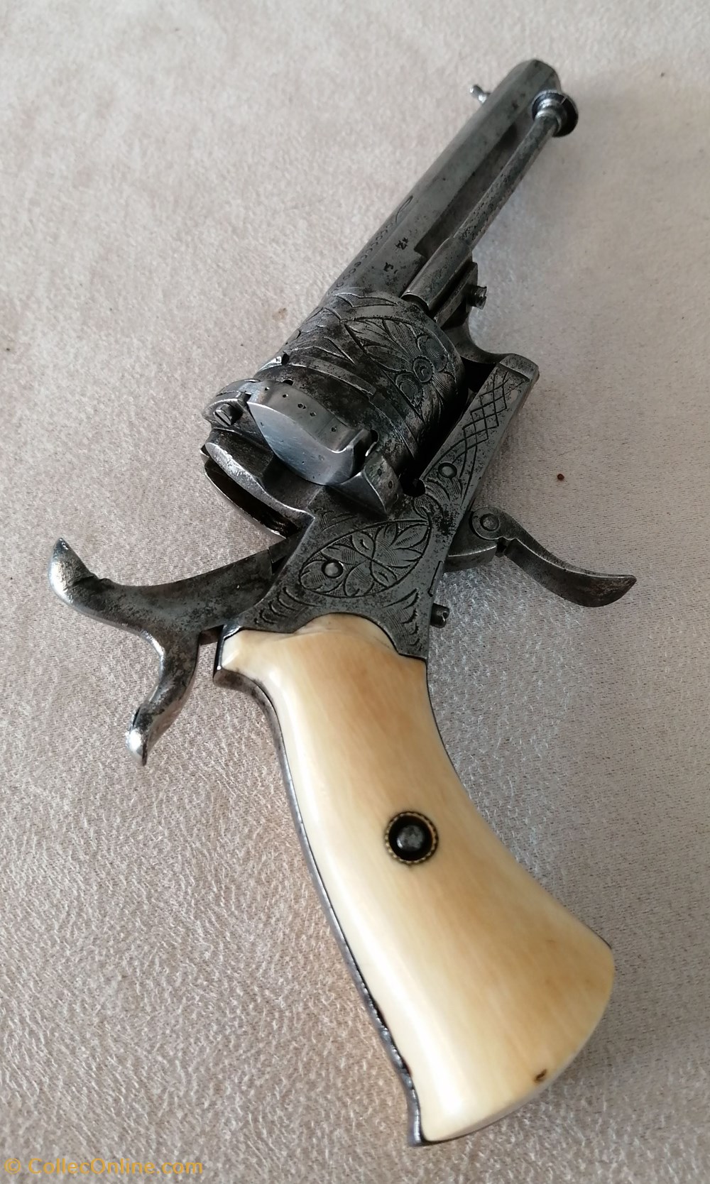 militaria armes feux anciennes revolver belge type lefaucheux