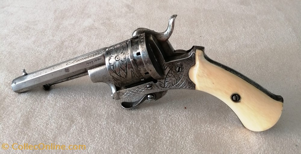 militaria armes feux anciennes revolver belge type lefaucheux