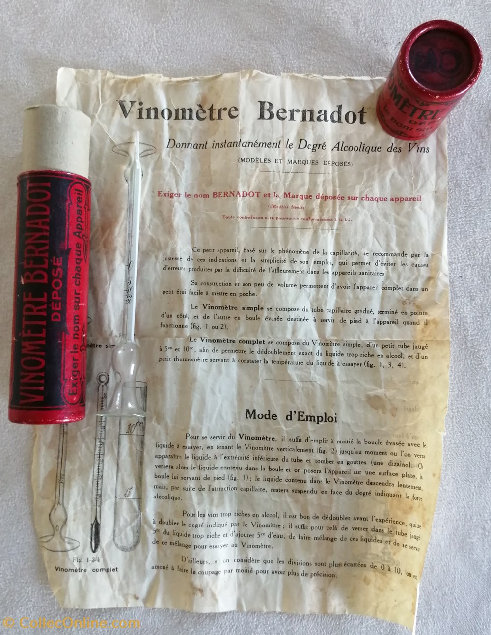 Vinomètre Bernadot divers vinometre bernadot