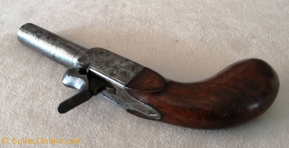 militaria armes feux anciennes pistolet de voyage milieu 19