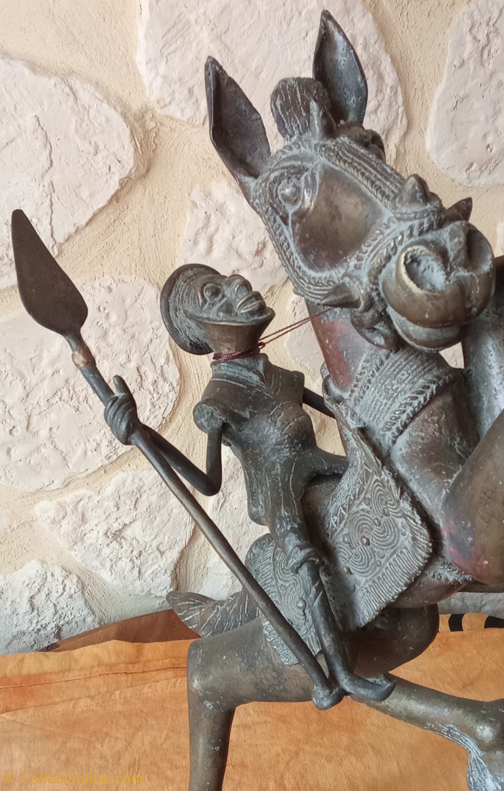 Bronze statuette guerrier Afrique art antiquites africain bronze statuette guerrier afrique