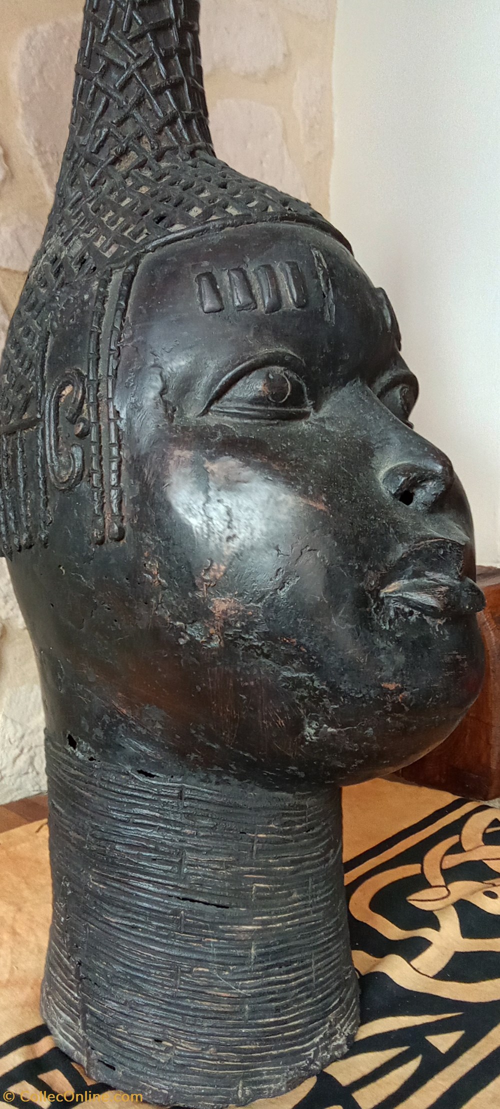 art antiquites africain bronze tete de reine du royaume ife nigeria