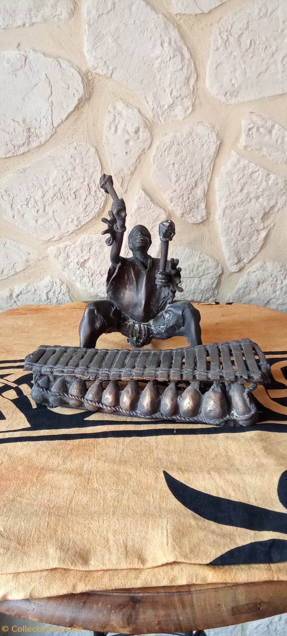 Bronze statuette musicien Afrique art antiquites africain bronze statuette musicien afrique