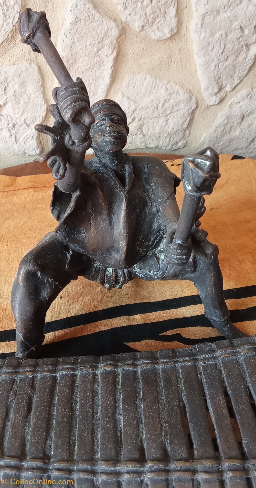 Bronze statuette musicien Afrique art antiquites africain bronze statuette musicien afrique