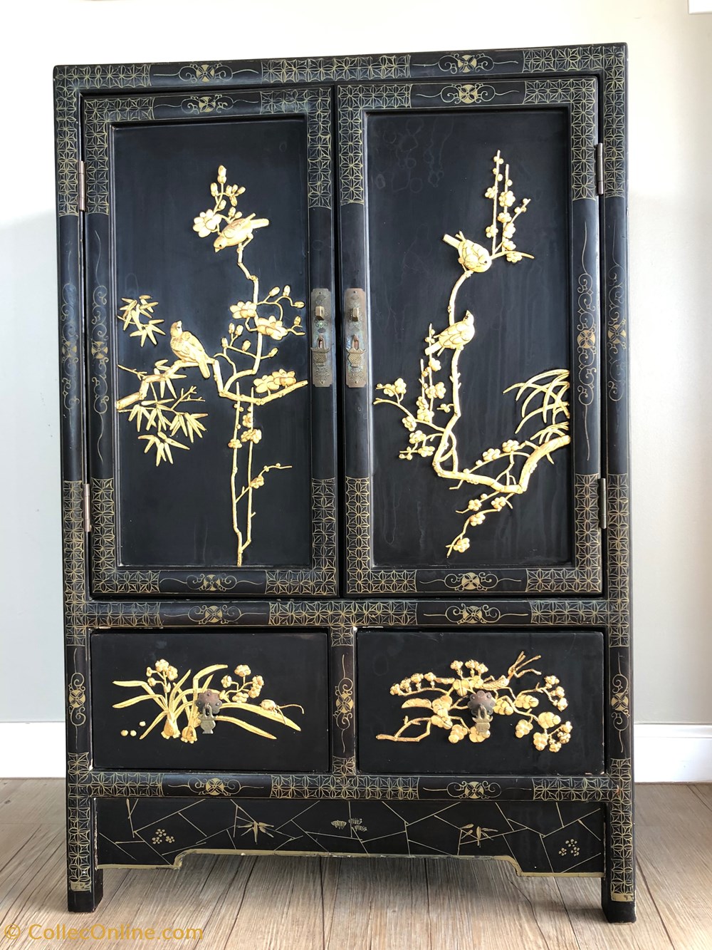 art antiquities black lacquer cabinet
