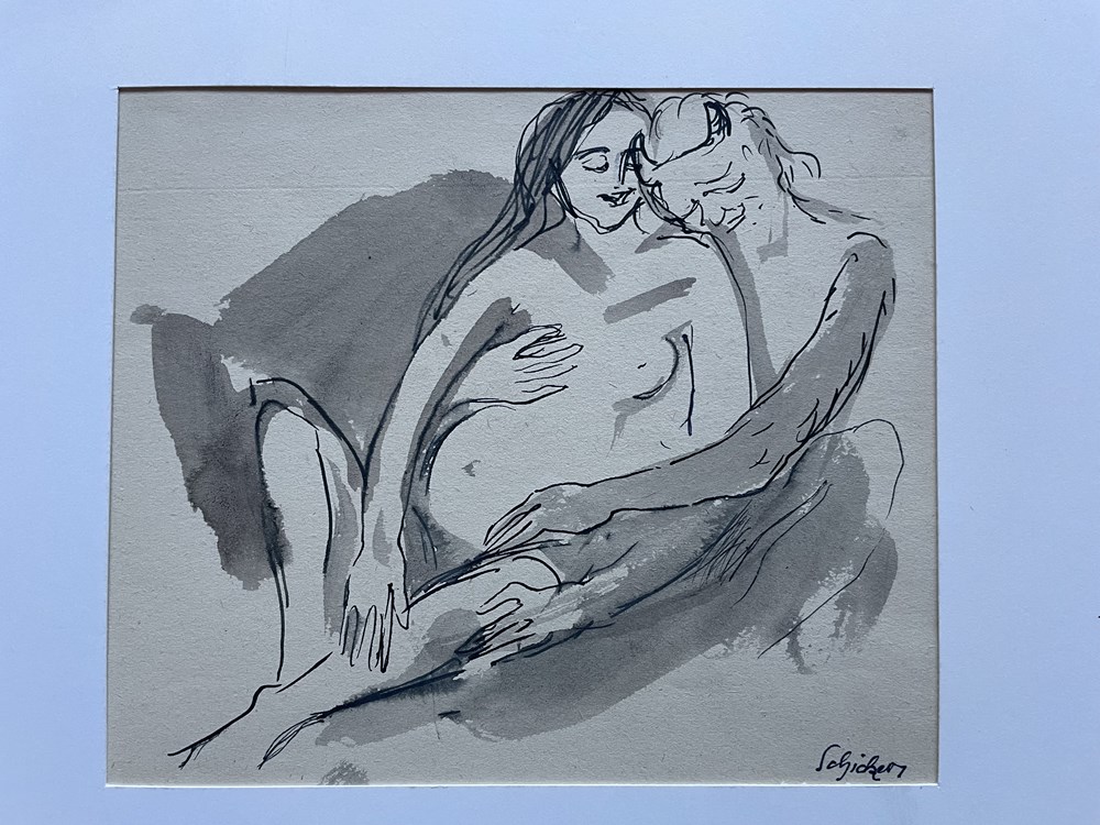 SCHICKER 188 Liebespaar kunst antiquitaten gemalde zeichnungen schicker 188 liebespaar