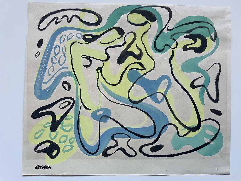 SCHICKER 192 abstrakte Figurenkomposition III kunst antiquitaten gemalde zeichnungen schicker 192 abstrakte figurenkomposition iii