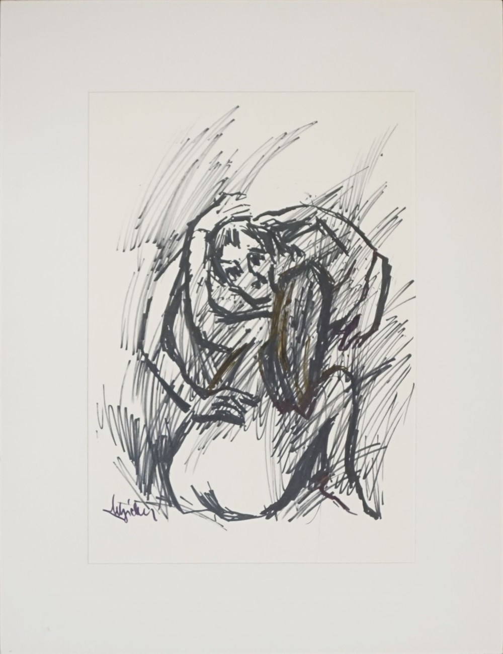 SCHICKER 13 Umschlungenes Liebespaar kunst antiquitaten gemalde zeichnungen schicker 13 umschlungenes liebespaar