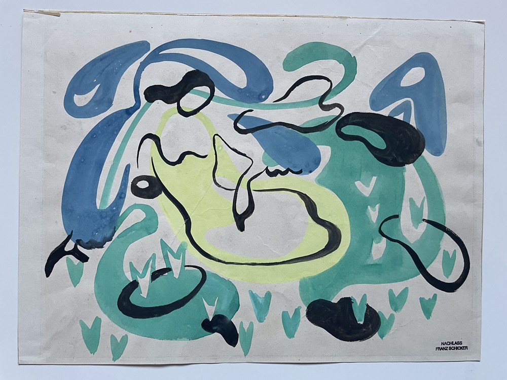 kunst antiquitaten gemalde zeichnungen schicker 191 abstrakte figurenkomposition ii