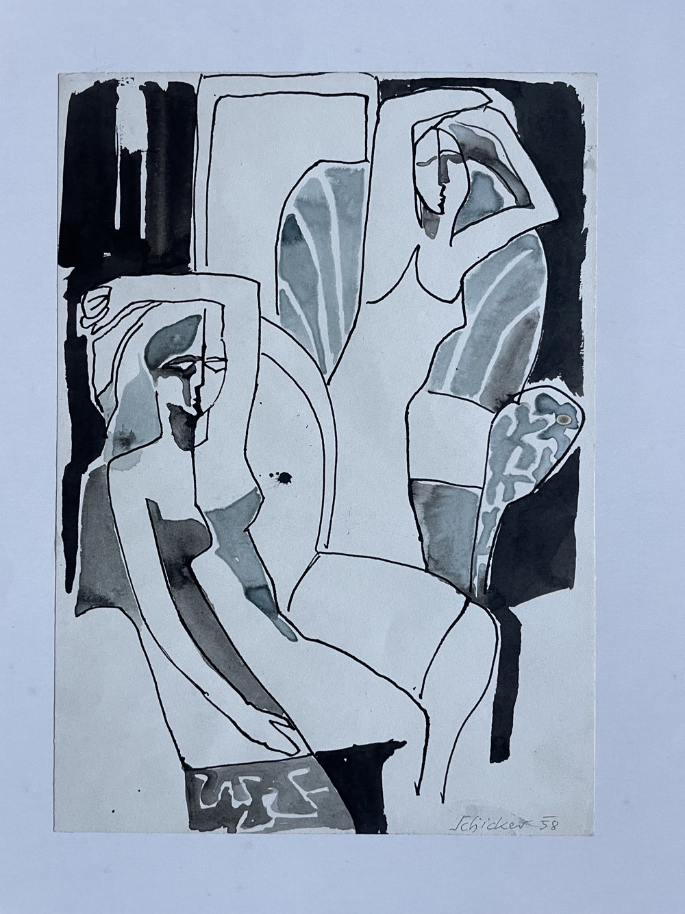 SCHICKER 3 Tanzende kunst antiquitaten gemalde zeichnungen schicker 3 tanzende