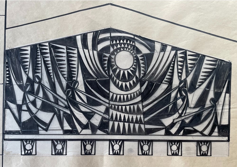 Entwurf Evang. Kirche Marchtrenk 1 kunst antiquitaten gemalde zeichnungen entwurf evang kirche marchtrenk 1