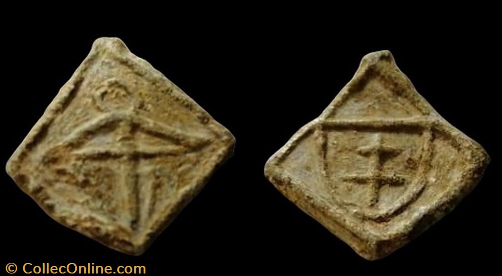 Méreau de confrérie d'arbalétriers monnaie jeton mereaux mereau de confrerie arbaletriers