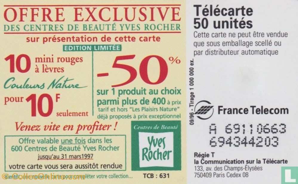 France- Yves Rocher Irrésistible !- Solaïque 03 (1990) divers telecartes cartes telephoniques france yves rocher irresistible solaique 03 1990