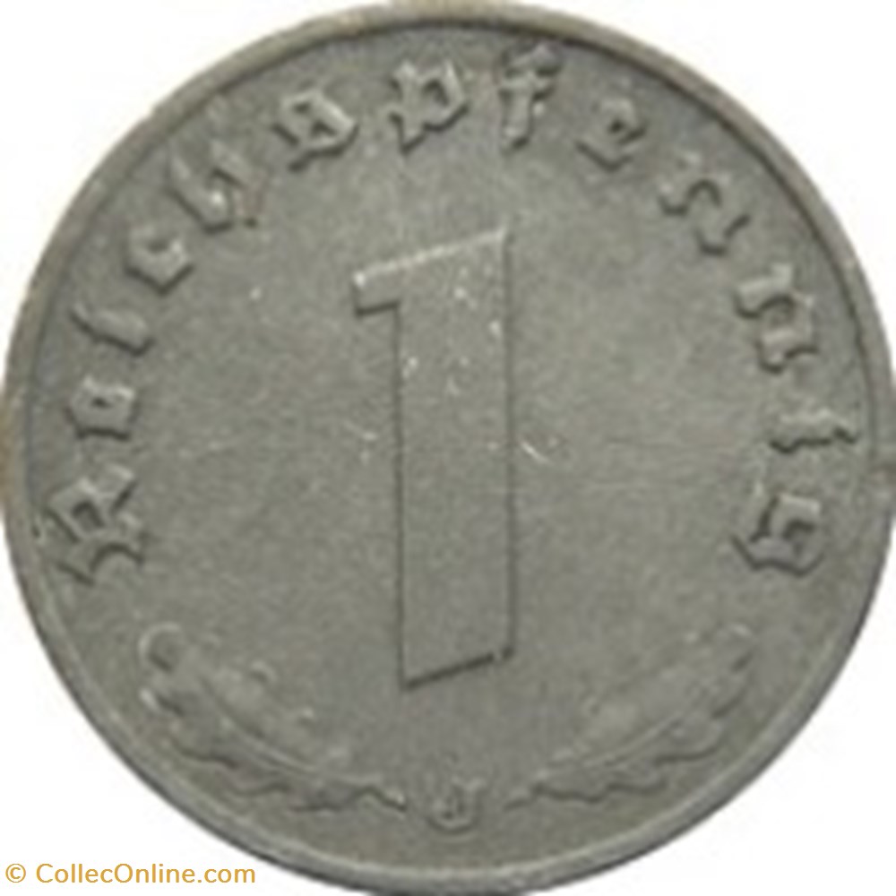 1 reichspfennig Allemagne 1942 (E) monnaies monde 1 reichspfennig allemagne 1942 e