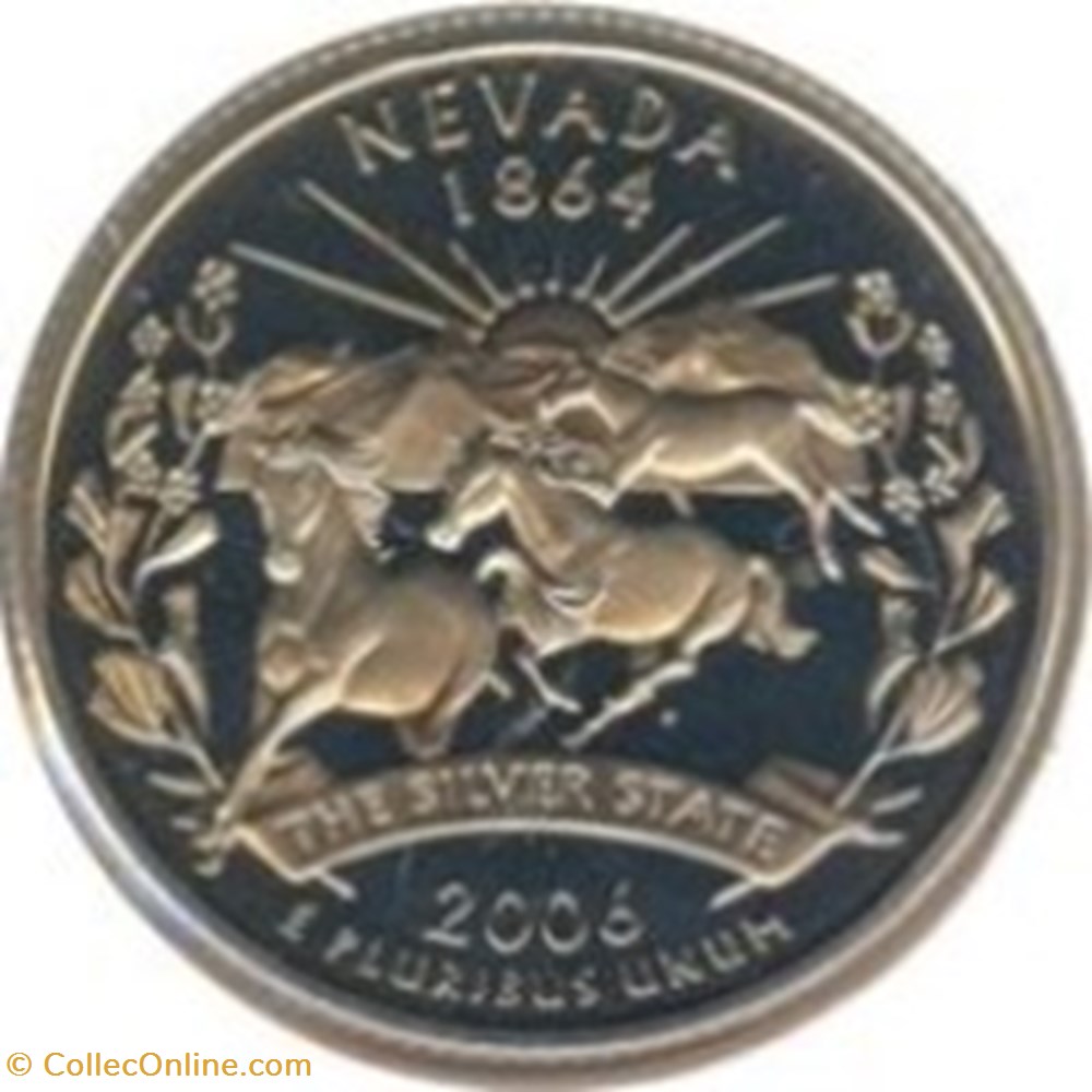 Etats Unis-¼ Dollar "Quarter Nevada 2006 P monnaies monde etats unis dollar quarter nevada 2006 p