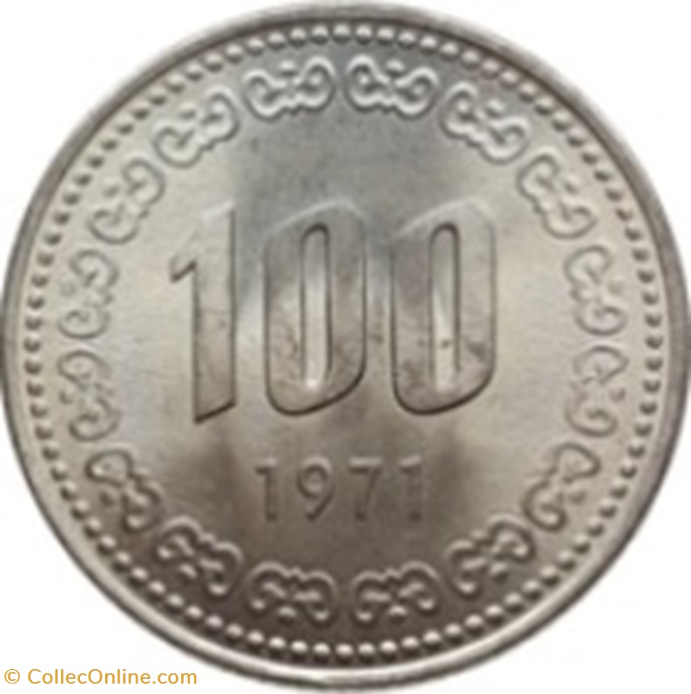 100 won Corée du sud 1978 monnaies monde 100 won coree du sud 1978