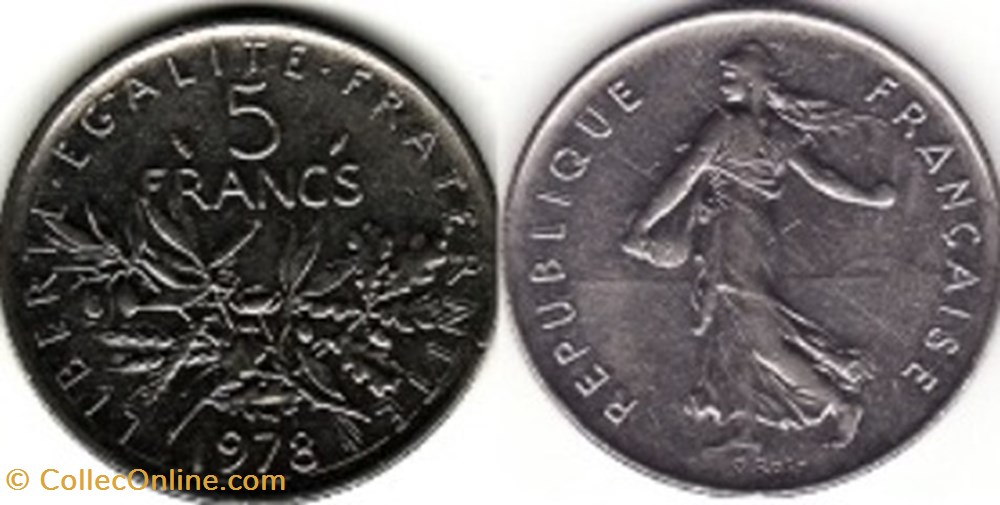 5 Francs Semeuse 1987 monnaies 5 francs semeuse 1987