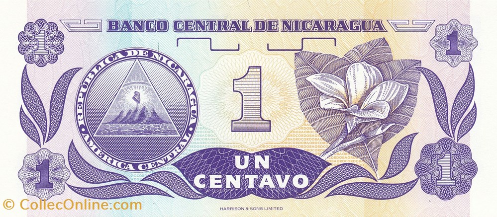 Nicaragua-1 centavo 1991 billets nicaragua 1 centavo 1991