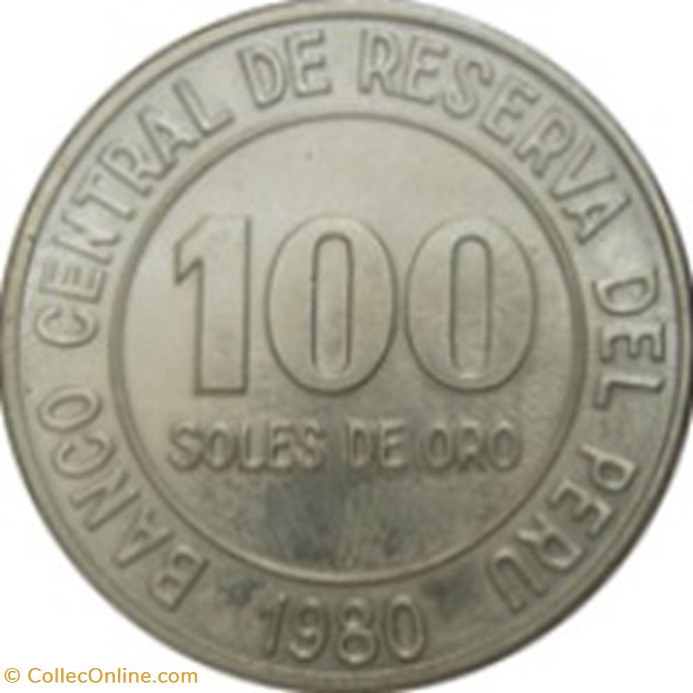 100 soles de oro Pérou 1980 monnaies monde 100 soles de oro perou 1980