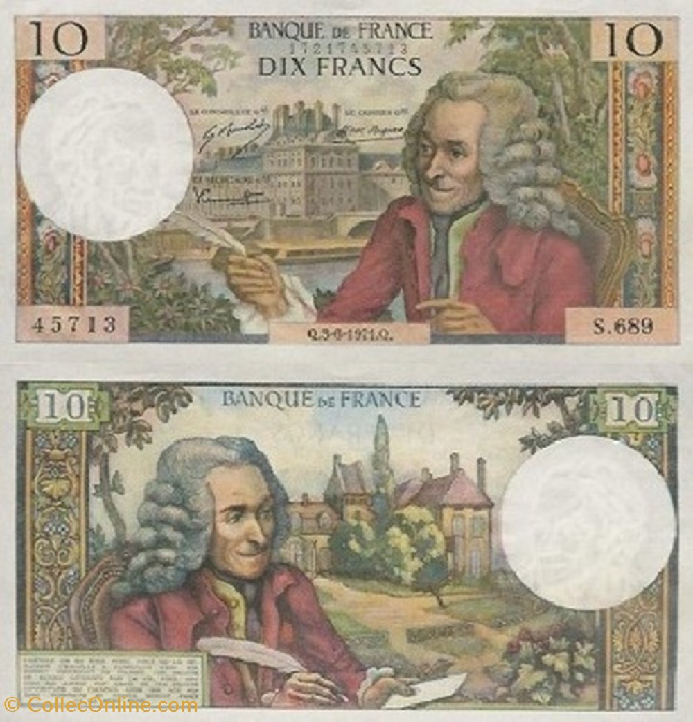 10 Francs VOLTAIRE Type 1963 billets europe france 10 francs voltaire type 1963