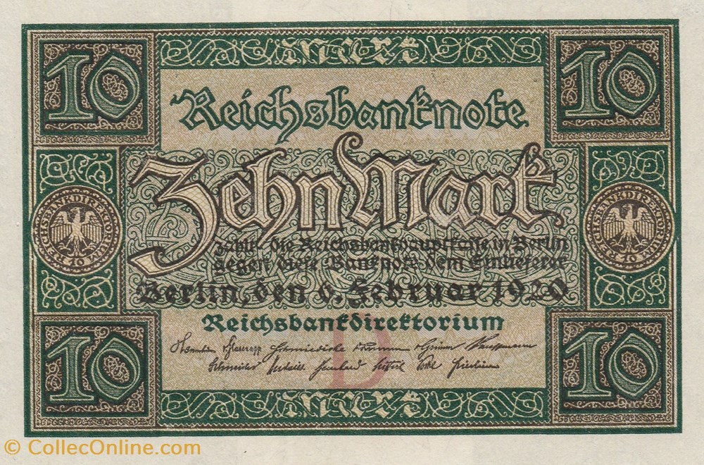 Allemagne-10 Mark-06-02-1920 billets allemagne 10 mark 06 02 1920