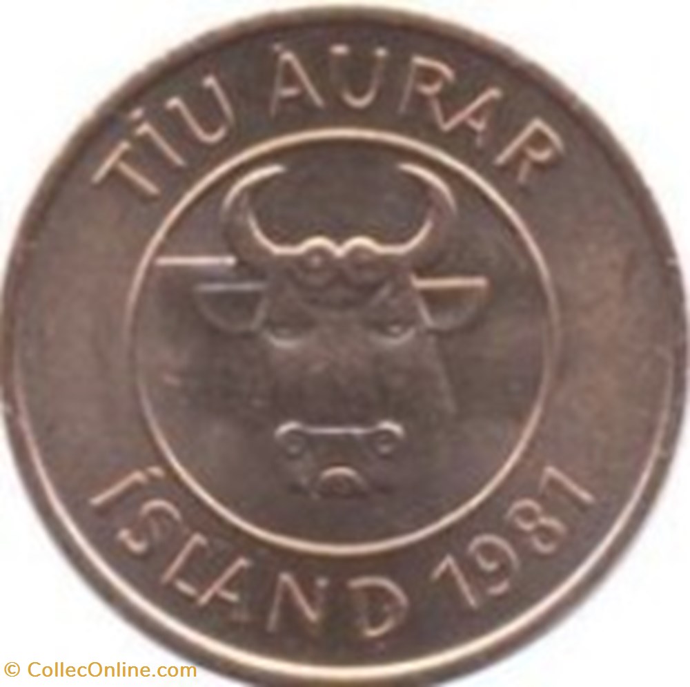 10 aurar Islande 1981 monnaies monde 10 aurar islande 1981