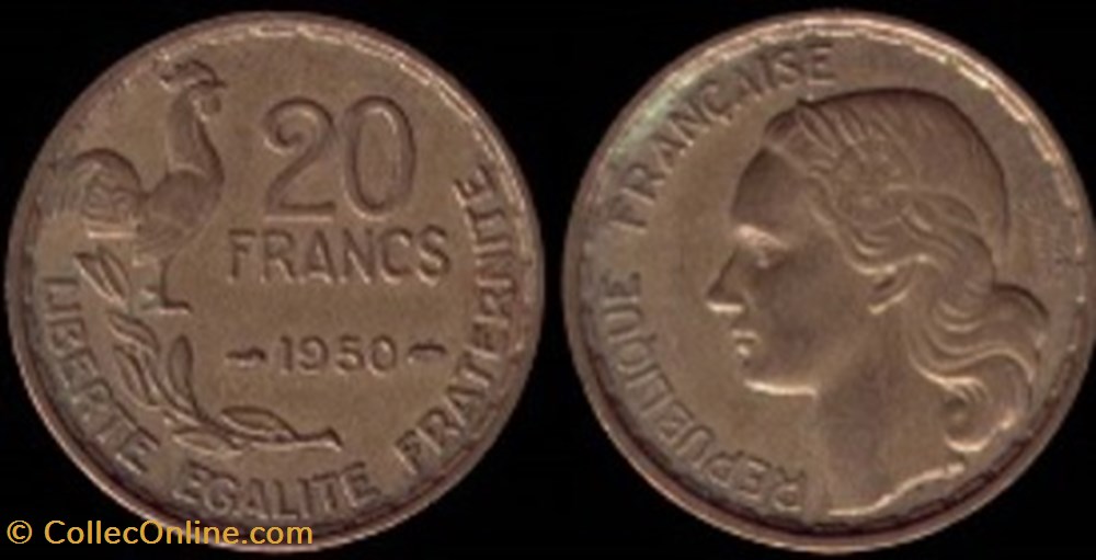 monnaies 20 francs guiraud 1952