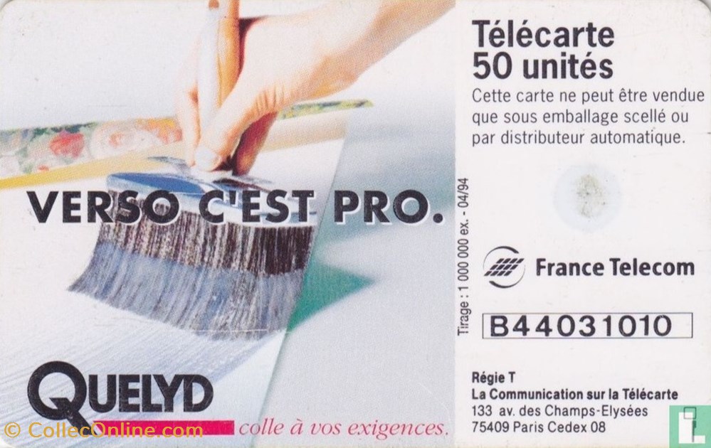 divers telecartes cartes telephoniques france quelyd gemplus 01 1 1988