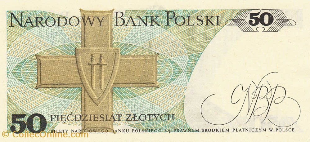 Pologne-50 Zloty 1988 billets pologne 50 zloty 1988