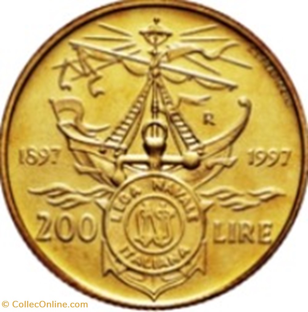200 lires Lega navale italiana Italie 1997 monnaies monde 200 lires lega navale italiana italie 1997