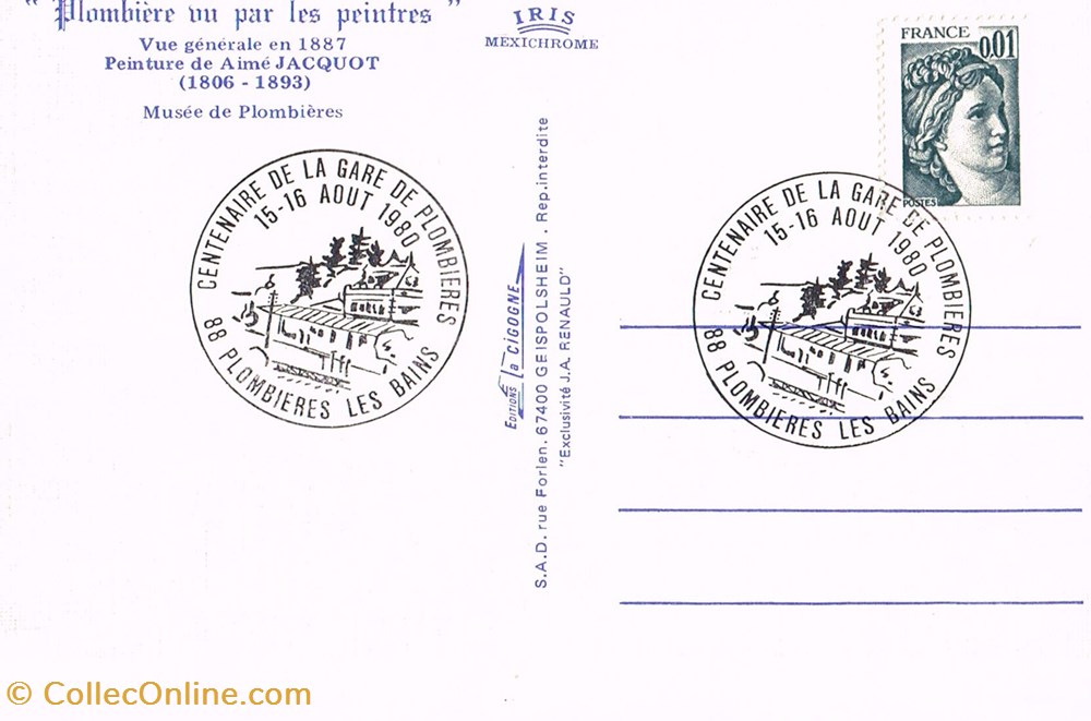 timbres europe carte 1er jour plombiere les bains