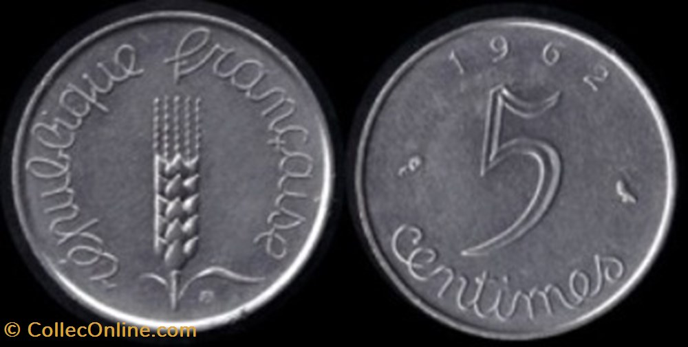 5 Centimes épi 1961 monnaies 5 centimes epi 1961