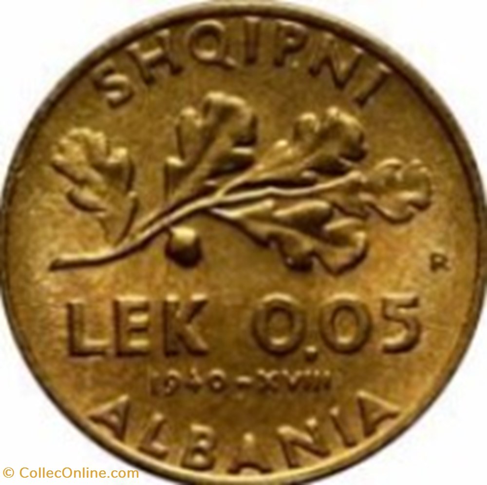 0.05 lek Occupation italienne 1940 Albanie monnaies monde 0 05 lek occupation italienne 1940 albanie