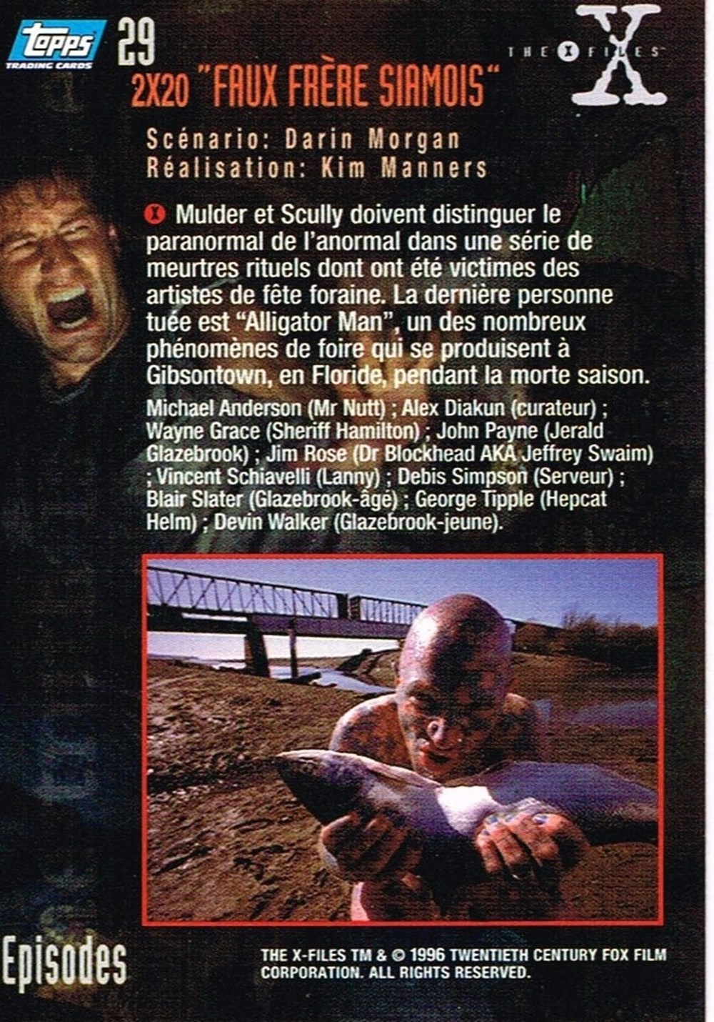 X Files-N°29-Topps cinema series x files n 29 topps