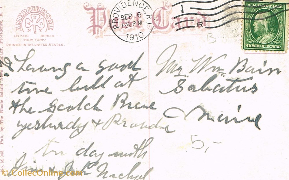 cartes postales etats unis rhode island providence post office