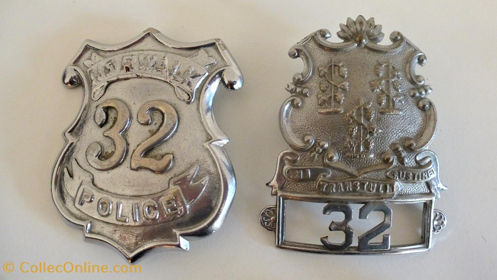 militaria medailles insignes badge metallique de police us norwalk connecticut