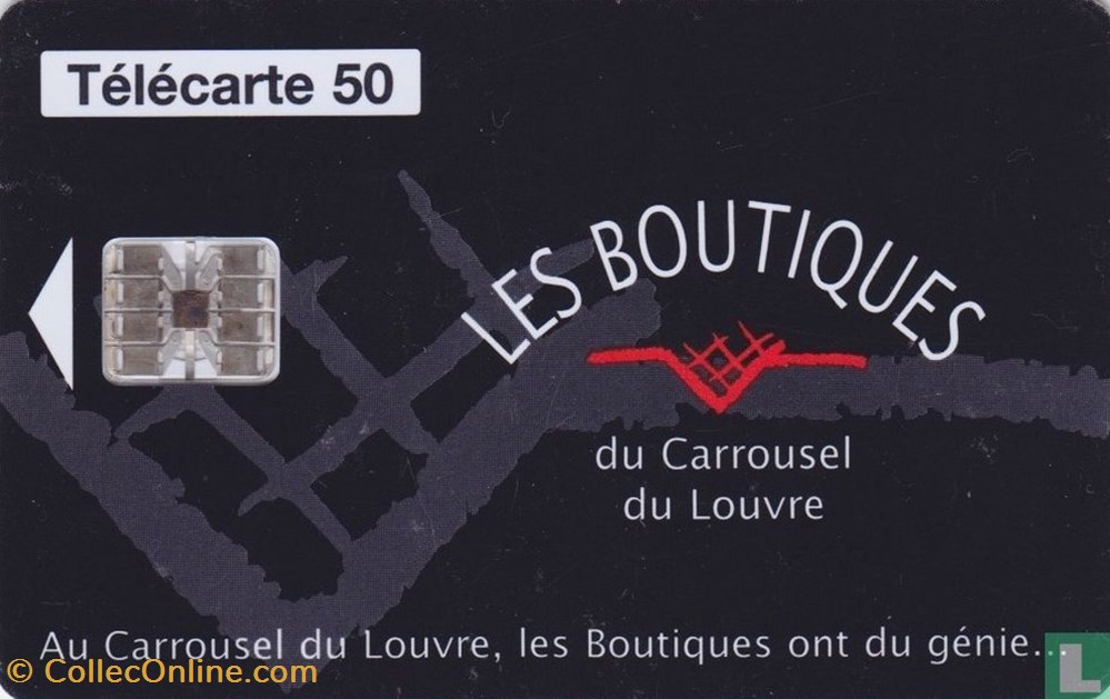 divers telecartes cartes telephoniques france les boutiques du carrousel du louvre schlumberger 07 1 1992