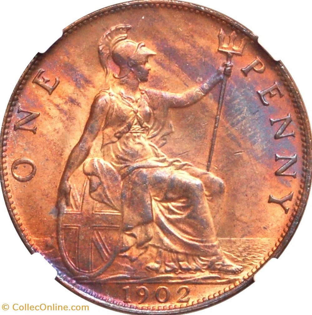 monnaies monde royaume uni 1 penny angleterre edouard vii 1910