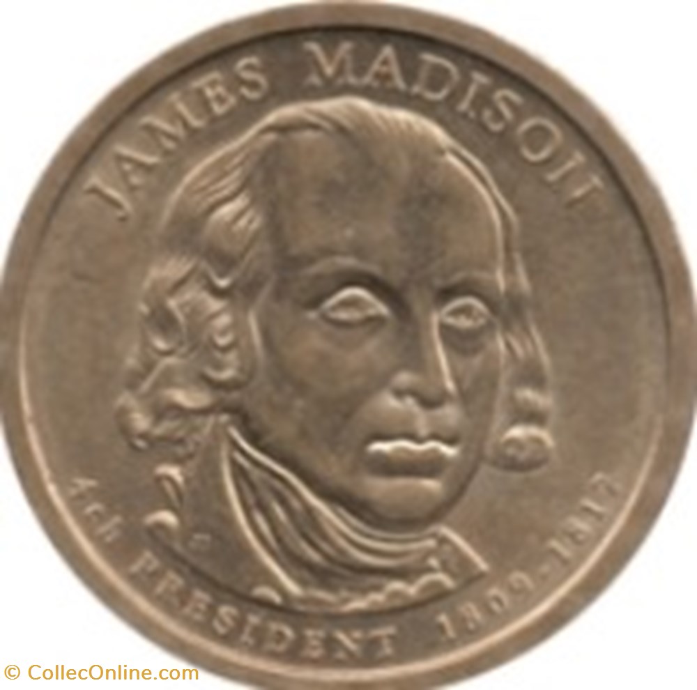 monnaies monde etats unis 1 dollar james madison 2007 p