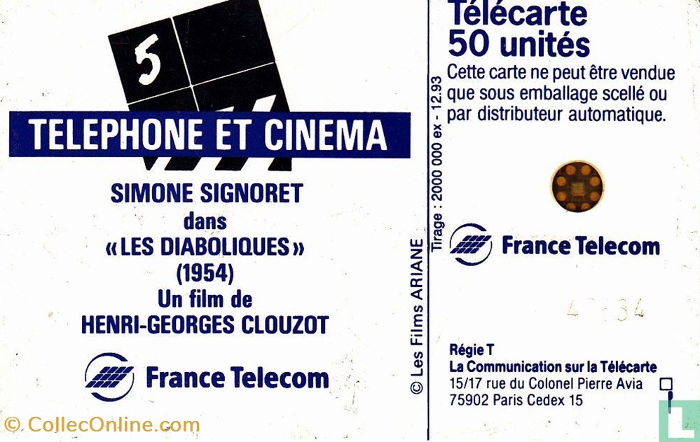 divers telecartes cartes telephoniques france simone signoret schlumberger 05an