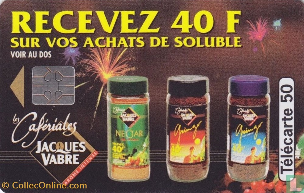 divers telecartes cartes telephoniques france jacques vabres les caferiales solaic 06 1993