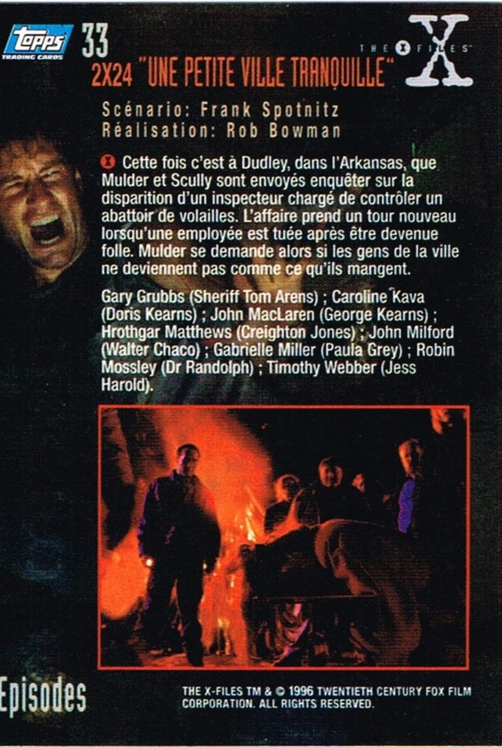 cinema series x files n 33 topps