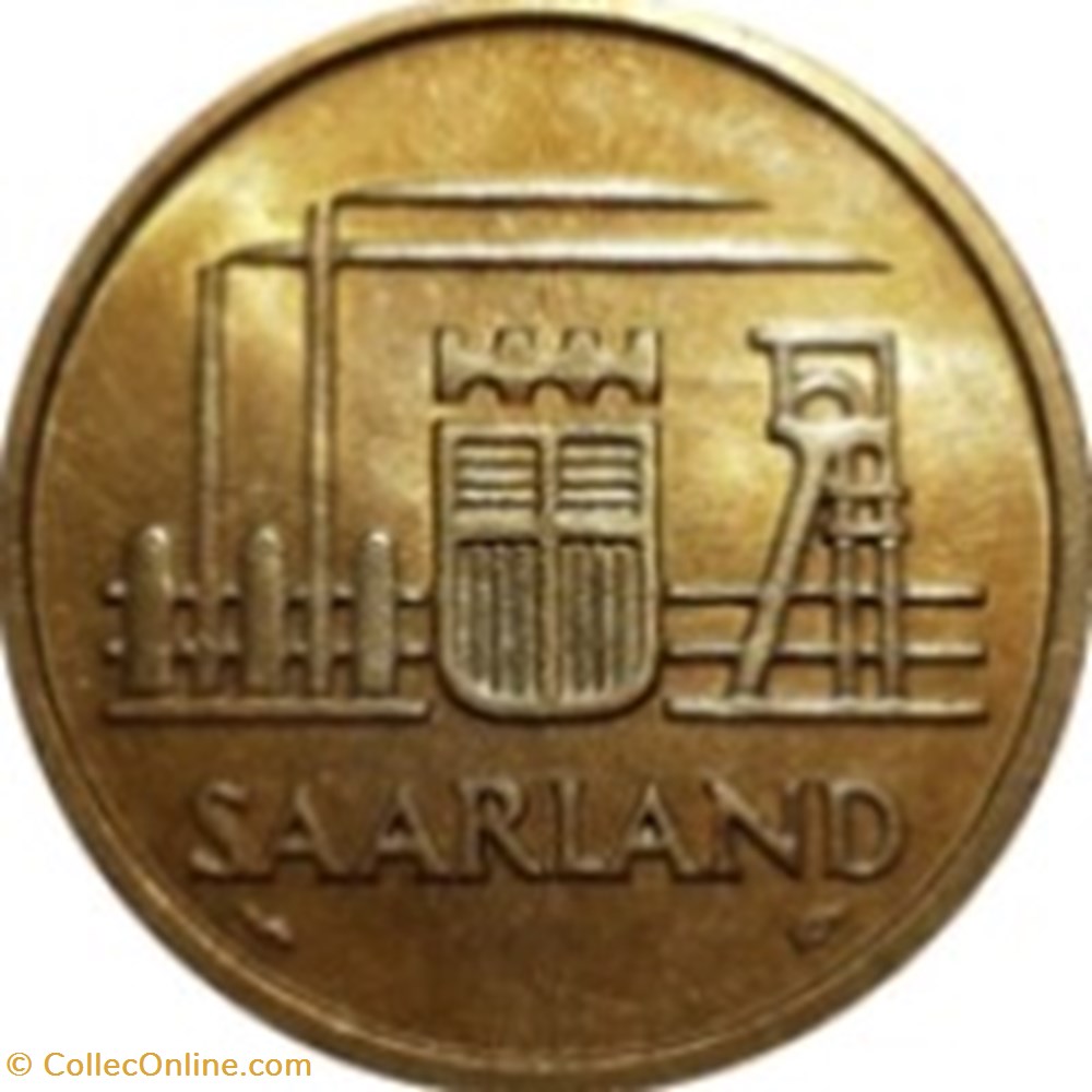 50 franken-Sarre Allemagne 1954 monnaies monde 50 franken sarre allemagne 1954