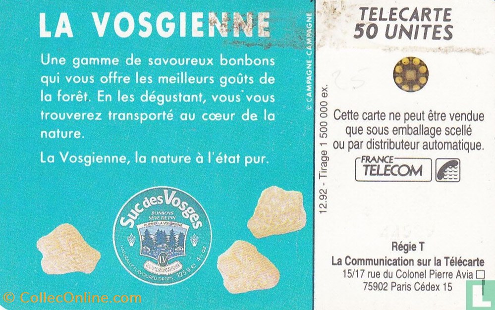 divers telecartes cartes telephoniques france suc des vosges schlumberger 04an
