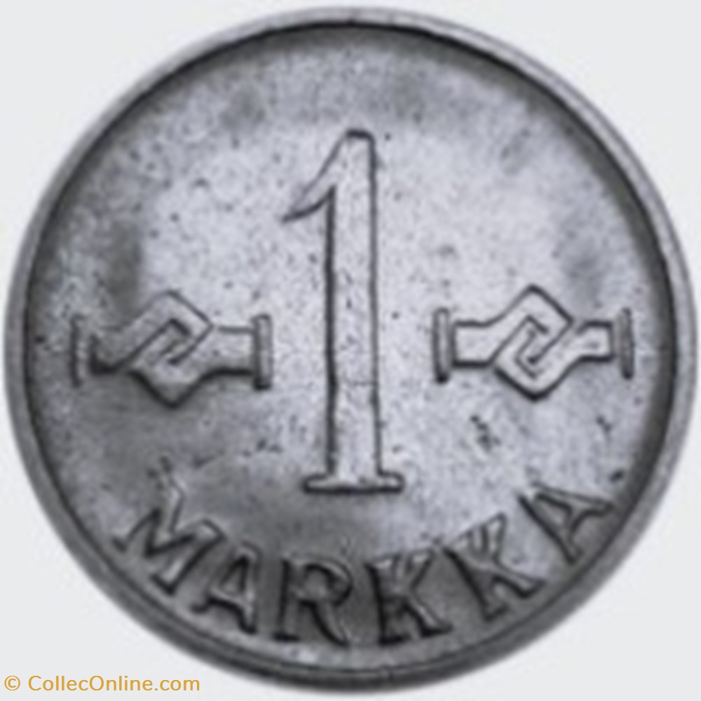 1 mark fer plaqué nickel 1956 Finlande monnaies monde 1 mark fer plaque nickel 1956 finlande