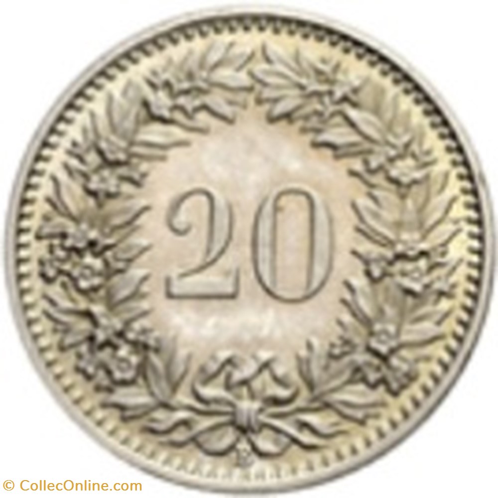20 Rappen Suisse 1962b monnaies monde 20 rappen suisse 1962b