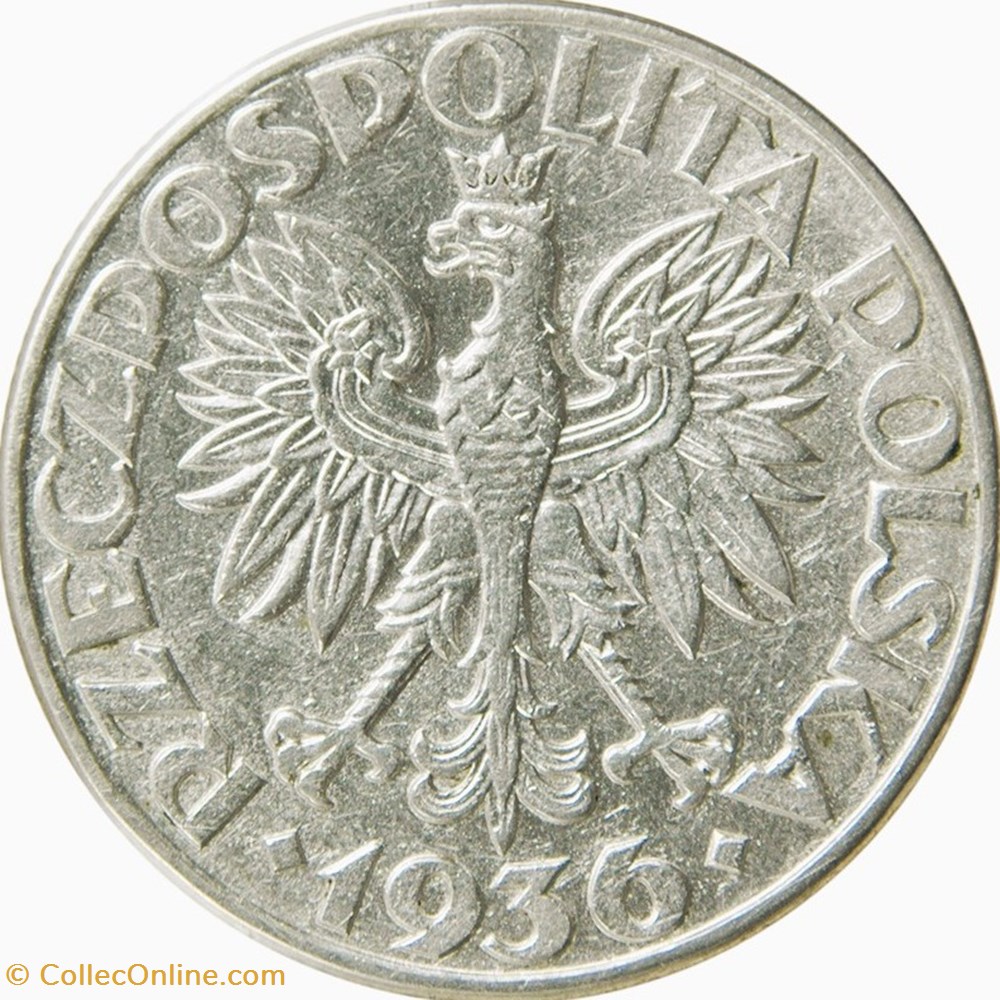 2 Zlotys Pologne 1936 monnaies monde 2 zlotys pologne 1936