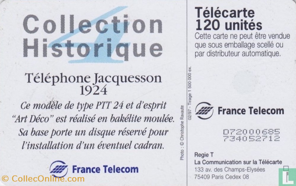 divers telecartes cartes telephoniques france telephone jacquesson oberthur 01 1992