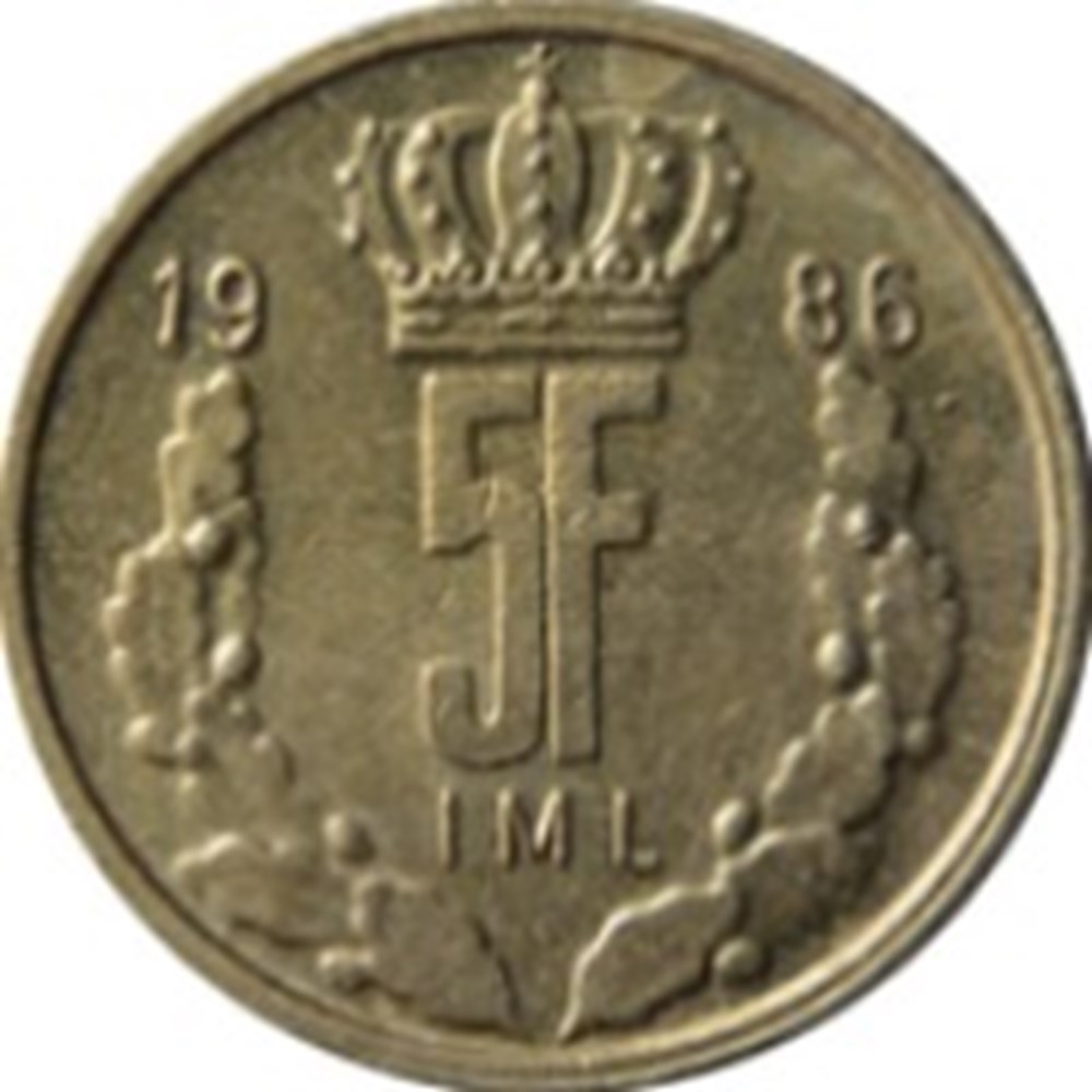 5 Francs Duché du Luxembourg 1986 monnaies monde 5 francs duche du luxembourg 1986